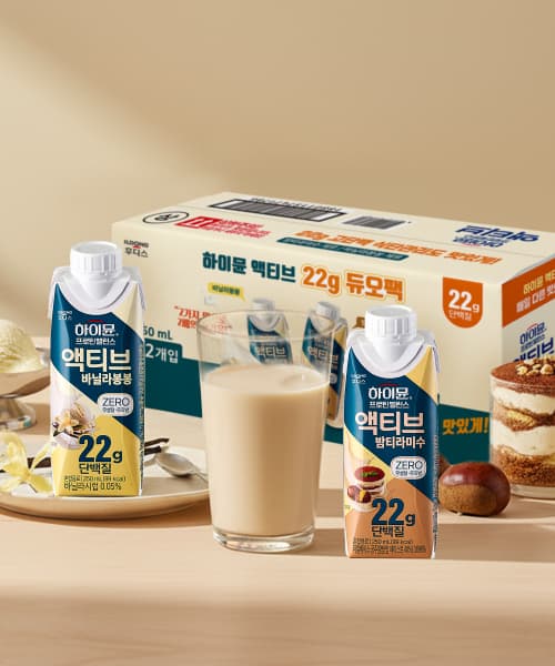 하이뮨 프로틴 밸런스 액티브 22g 바닐라봉봉+밤티라미수 250ml 12입