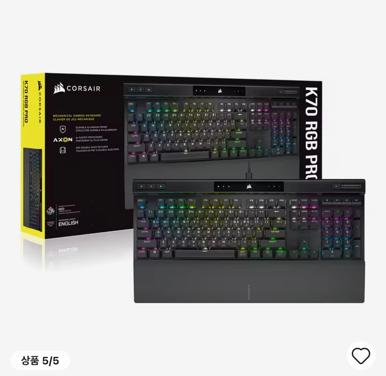 커세어 K70 RGB PRO OPX 광적축 게이밍 기계식 키보드